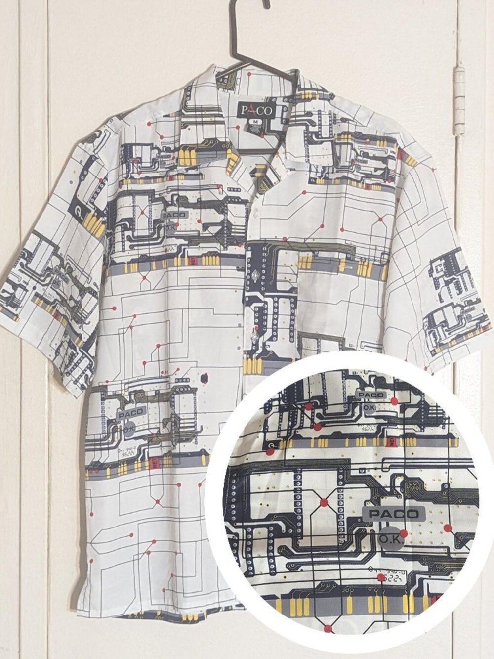 NWOT - Vintage PACO "Circuitboard" All-Over Print - M